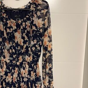 Elegant Floral Long Sleeve Dress
